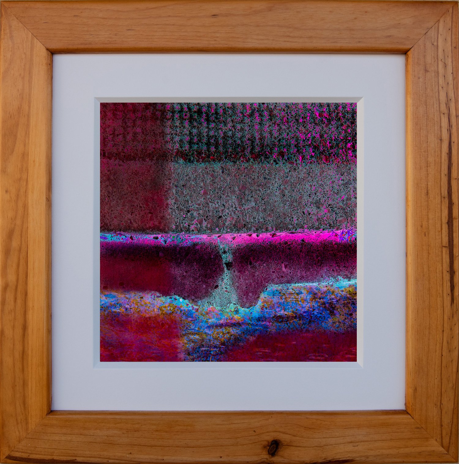 Intoxicated by McRostie is an abstract mixed media work on board